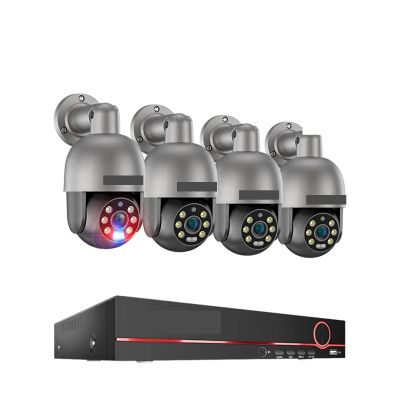 QDVOPHZA 8CH 4K 5MP 8MP PTZ Security POE IP Camera System Outdoor AI Human Detection Two Way Audio Video Surveillance Camera Kit(None,8CH NVR 4pcs Cam 8MP)