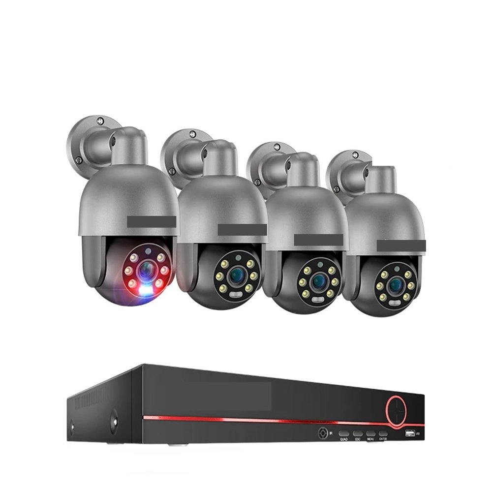 QDVOPHZA 8CH 4K 5MP 8MP PTZ Security POE IP Camera System Outdoor AI Human Detection Two Way Audio Video Surveillance Camera Kit(None,8CH NVR 4pcs Cam 8MP)