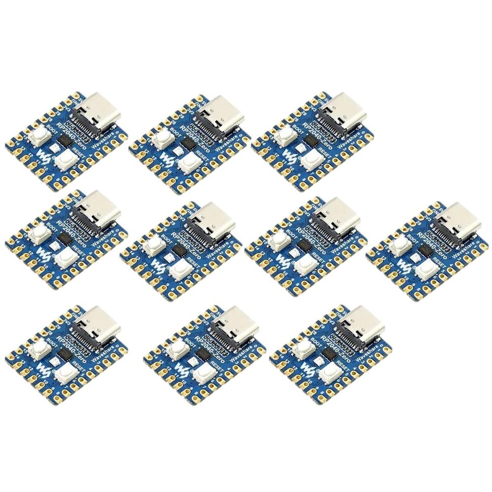 10PCS RastpbeRpy Pi RP2040-Zero Microcontroller PICO Development Board RP2040 Dual-core Cortex M0+ Processor 2MB Flash