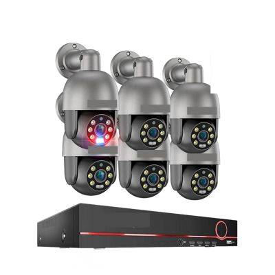 QDVOPHZA 8CH 4K 5MP 8MP PTZ Security POE IP Camera System Outdoor AI Human Detection Two Way Audio Video Surveillance Camera Kit(None,8CH NVR 6pcs Cam 8MP)