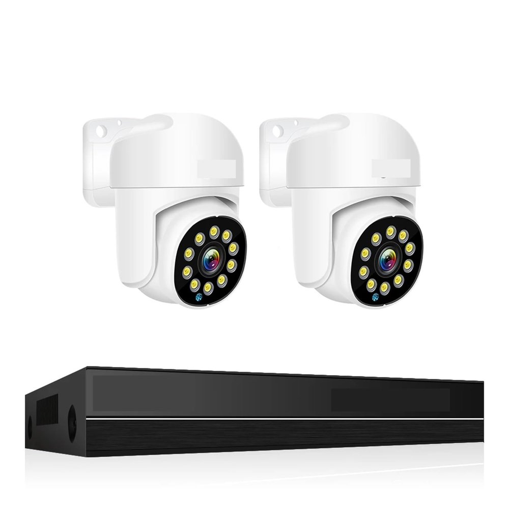 4K Surveillance System 8MP 4MP Two Way Audio PTZ CCTV POE AI Security Camera 8CH P2P NVR Video Surveillance Kit(None,8CH 8MP with 2 Cam)