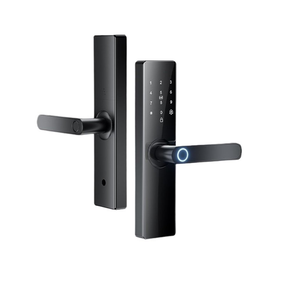 KIEEQGAK Tuya WiFi Digital Electronic Smart Door Lockwith Fingerprint Smart Card Password Key UnlockAdvanced Security and Convenience(Tuya170mm-5050)