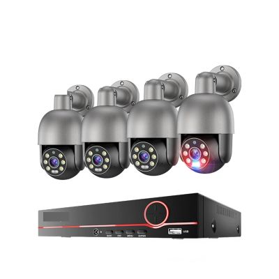 4K 8MP Surveillance Camera System H.265 8CH PoE NVR Kit Human Detection Red-Bule Light Alarm P2P Video Audio CCTV Camera(4T,7)