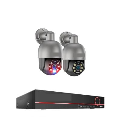 QDVOPHZA 8CH 4K 5MP 8MP PTZ Security POE IP Camera System Outdoor AI Human Detection Two Way Audio Video Surveillance Camera Kit(1T,8CH NVR 2pcs Cam 8MP)