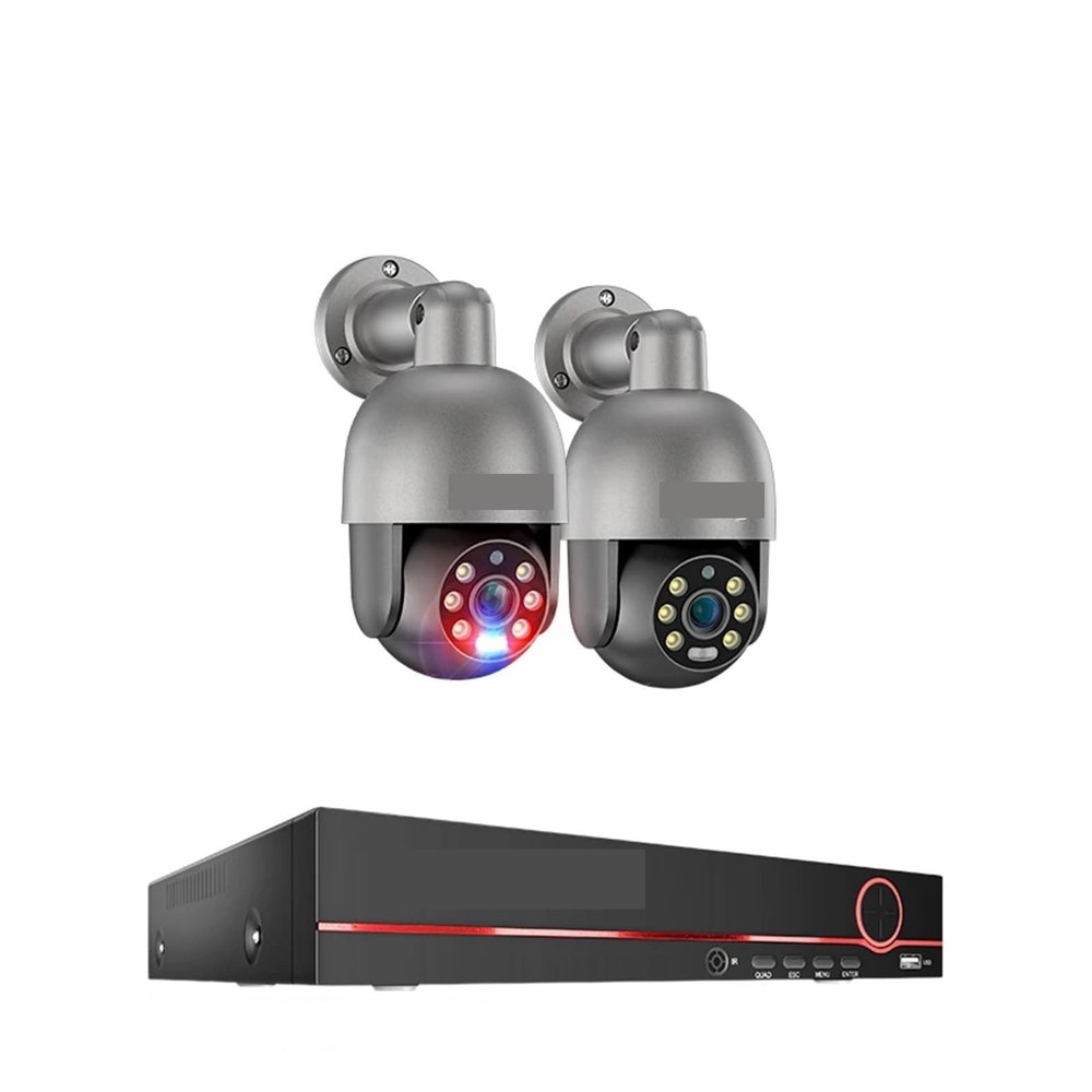QDVOPHZA 8CH 4K 5MP 8MP PTZ Security POE IP Camera System Outdoor AI Human Detection Two Way Audio Video Surveillance Camera Kit(1T,8CH NVR 2pcs Cam 8MP)