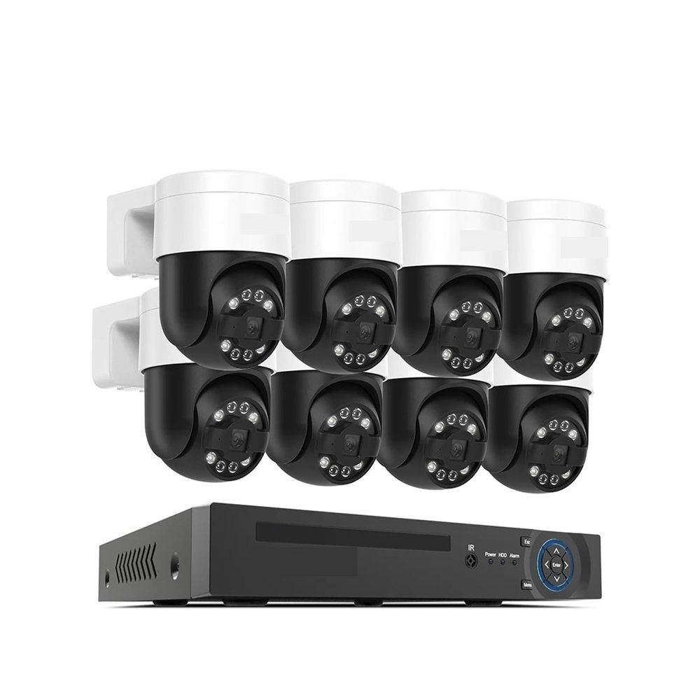 QDVOPHZA 8Ch 4K 5MP 8MP CCTV Security Camera System Ptz Home Video Surveillance Kit Outdoor IP Camera Humanoid Detection(None,8MP 8PCS Cameras)