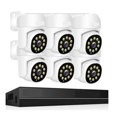 QDVOPHZA 4K Surveillance System 8MP 4MP Two Way Audio PTZ CCTV POE AI Security Camera 8CH P2P NVR Video Surveillance Kit(None,8CH 8MP with 6 Cam)