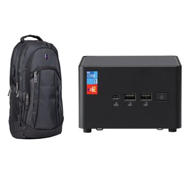 ASUS NUC 14 Pro Mini Desktop (Intel Core 3 100U, Intel Graphics Shared, 8GB DDR5, 128GB PCIe SSD, 2 Thunderbolt 4, WiFi 6E, Bluetooth 5.3, 90W PSU, RJ-45, 2 HDMI, Win 11 Home) w/Premium Backpack