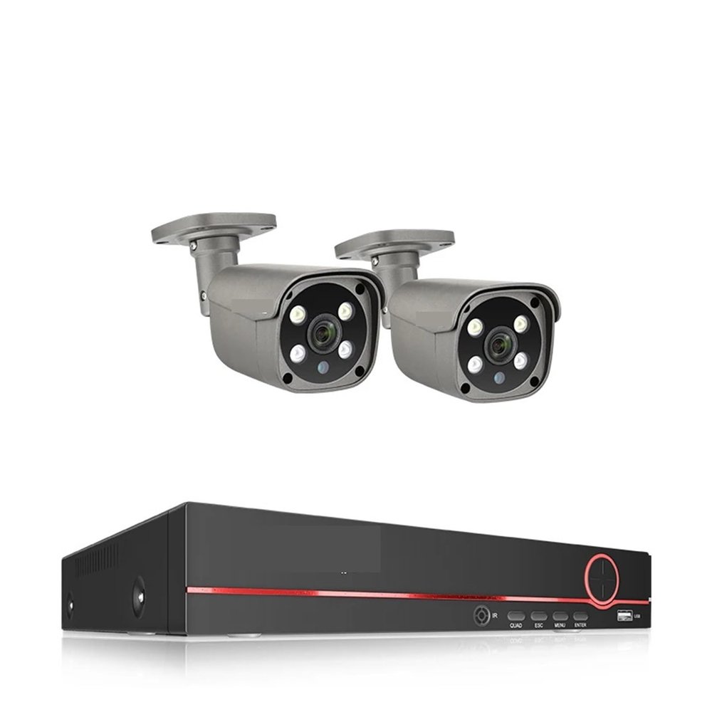 8CH 5MP HD POE CCTV Security Camera System Home Video Surveillance NVR Kit Face Detection Outdoor IP Camera Set(1T,8CH 2 Bullet Camera)