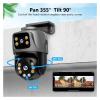 QDVOPHZA 6MP Surveillance System Dual Lens PTZ Two Way Audio POE Security Camera System 16CH NVR Video Surveillance Kit(1T,8CH 6MP with 4 Cam) view 4