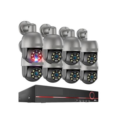 UHD 8CH 4K PTZ POE Security Camera System 2K 5MP Color Night Vision CCTV Video Surveillance Protection Kit Human Detect(None,8CH 8pcs Camera 5MP)