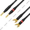 WORLDS BEST CABLES 4 Foot WBC-GOLD-LOCAP-SPKR-12 AWG - Low-Capacitance - Low-Inductance - High Purity OFC - Audiophile HiFi Speaker Cable Pair with Eminence Gold Banana (x2) & Spade (x2) Plugs view 4