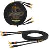 WORLDS BEST CABLES 50 Foot WBC-GOLD-LOCAP-SPKR-12 AWG - Low-Capacitance - Low-Inductance - High Purity OFC - Audiophile HiFi Speaker Cable Pair with Eminence Gold Spade Plugs view 1