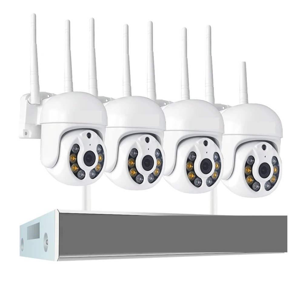 QDVOPHZA H.265 3MP 4MP 5MP Wireless CCTV System Two Way Audio Waterproof WiFi IP Auto Tracking PTZ 10CH NVR Video Surveillance Kit(None,10CH 5MP with 4 PTZ)