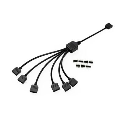 Extension Cable Compatible with The Motherboard Interface RGB 1-6 12v 4pin RGB Splitter Cable Compatible with The B-1P6L-X(4PIN 12V RGB)