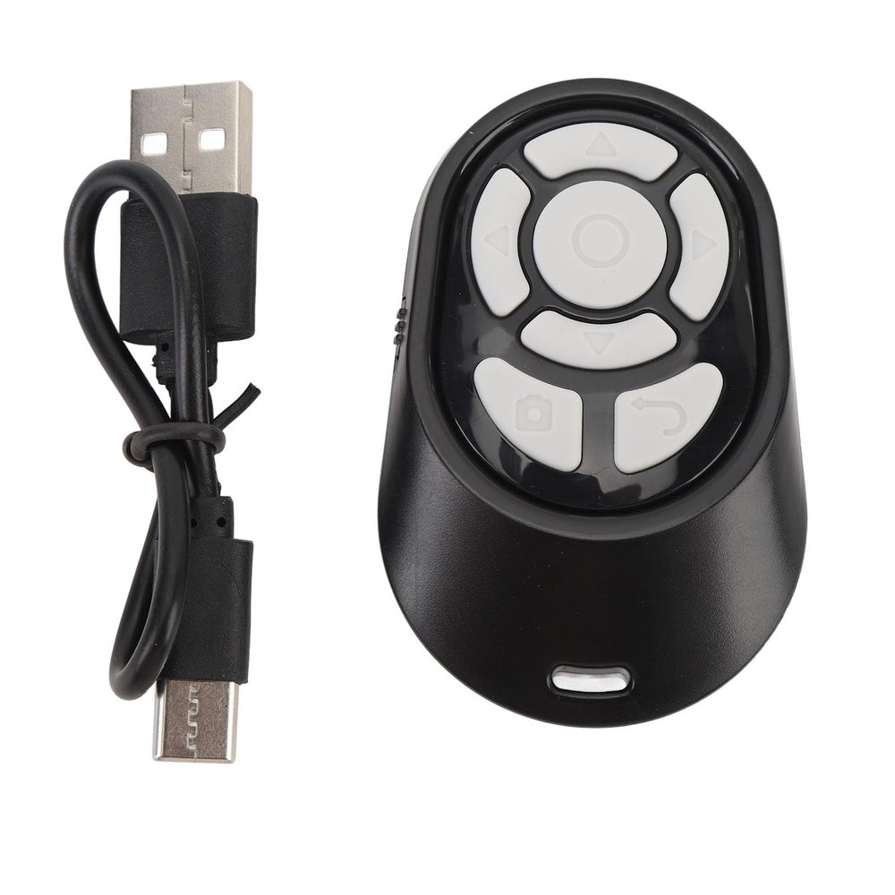 Wisoqu Scrolling Remote Control, Bluetooth Page Turner, Mobile Phone Camera Remote Shutter, for Photography, Video Recording, Watching Short Videos, Reading (Black)