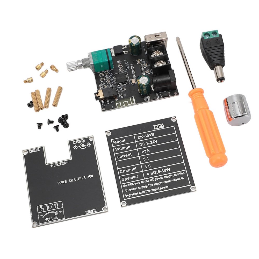 30W Amplifier Board, Stereo Module, DIY Sound Devices, Support MP3 WMA WAV FLAC APE, with, AUX, USB, for 4-8 5-30W Speakers