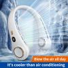GICOOK Portable neck fan, rechargeable USB portable cooling fan, digital display, bladeless design (White 1200mAh) view 2