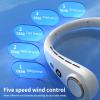 GICOOK Portable neck fan, rechargeable USB portable cooling fan, digital display, bladeless design (White 1200mAh) view 3