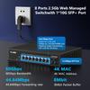 8 Port 2.5G Gigabit PoE Web Managed Switch with 10G SFP, IEEE 802.3af/at PoE 135W, Support WiFi6 AP, NAS, PoE Camera NVR view 3