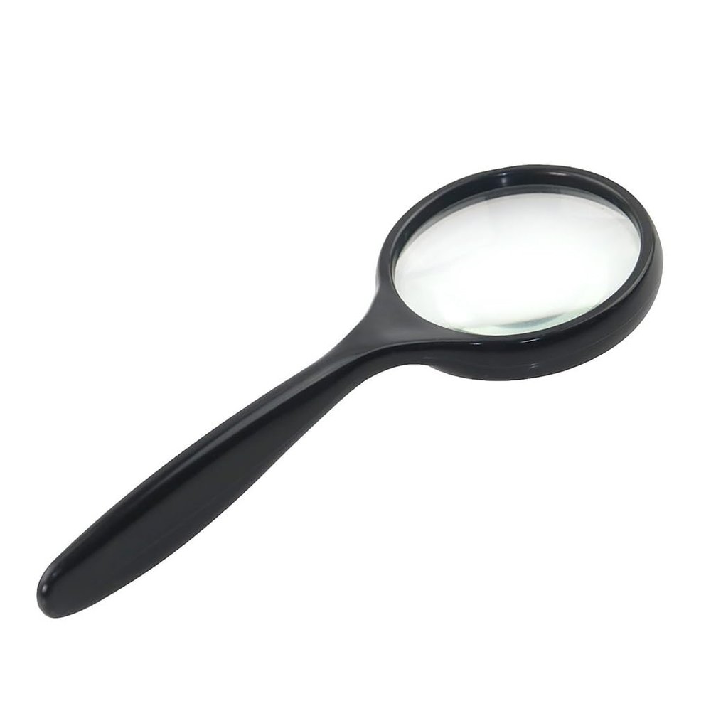 JSEIAJB Handheld Magnifying Glass with A Crank Handle for Reading Books and Newspapers(75mm)