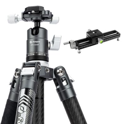 Fotopro Macro Focusing Rail Rack Slider Bundle with Carbon Fiber Tripod