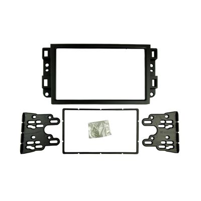 Car Front Side Air Outlet Vent Frame Trim Compatib Car Double Din Fascia Frame Bezel/Fit for Chevrolet Aveo Lova Captiva Gentra Radio DVD Stereo Panel Dash Mounting Installation Trim Kit ABS Silver