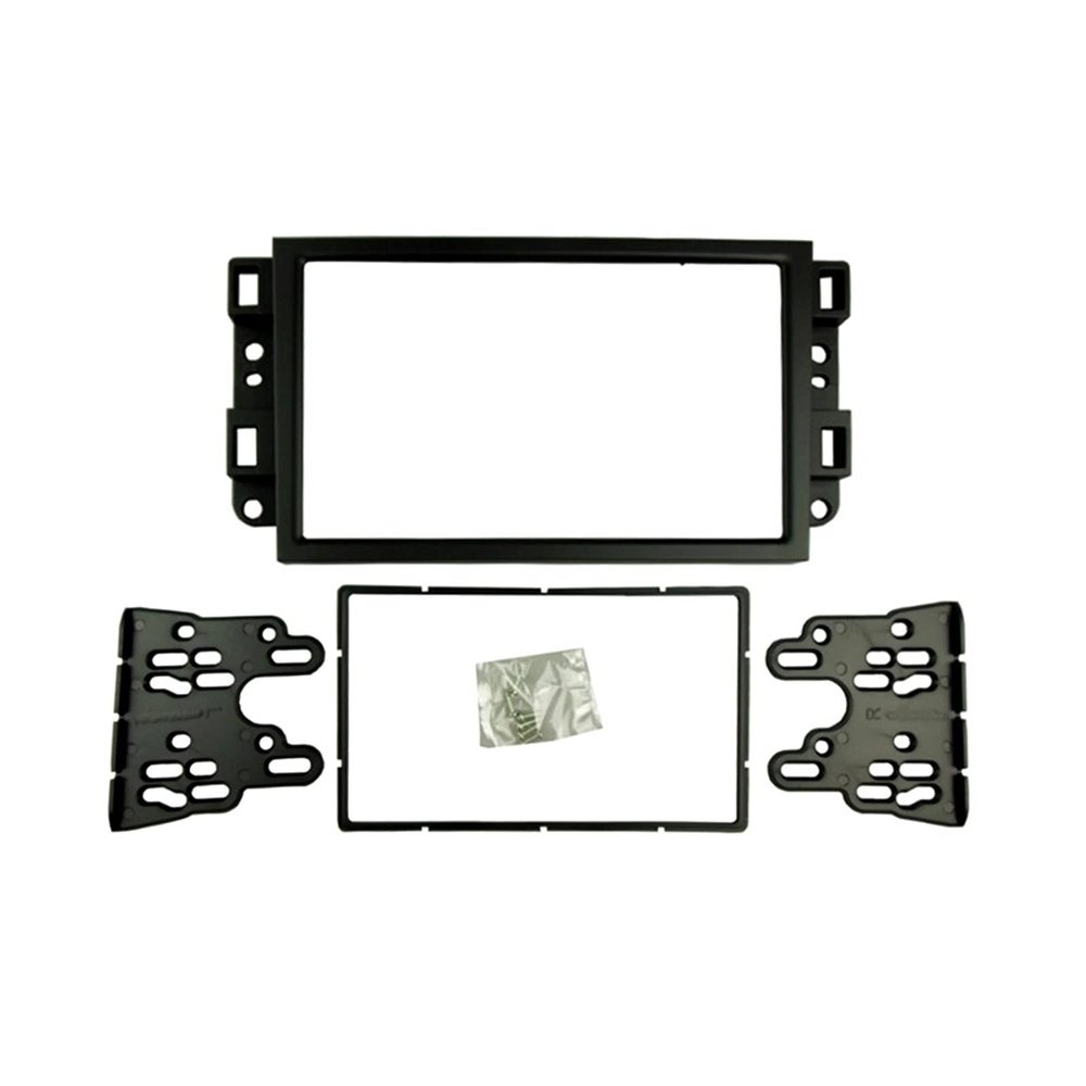 Car Front Side Air Outlet Vent Frame Trim Compatib Car Double Din Fascia Frame Bezel/Fit for Chevrolet Aveo Lova Captiva Gentra Radio DVD Stereo Panel Dash Mounting Installation Trim Kit ABS Silver