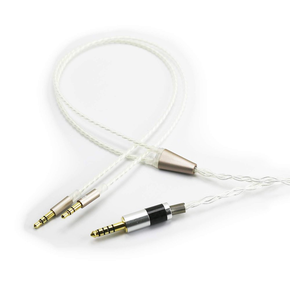 ABLET 4.4mm Balanced Cable Replacement Upgrade Cable 6N OCC Copper Single Crystal Silver Plated Cord Compatible with Hifiman Sundara, Ananda, Arya, HE400SE, HE4XX, HE-400i Headphone (2x3.5mm Version)