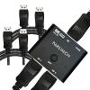 Bi-Directional DisplayPort Switch 8K60Hz Display Port 1.4 switcher Box with 2 DP Cable,4K@144Hz 2in1out 1 in 2 Out for only Showing one Monitor at a time.Does not Support Multi-Screen functionality view 1