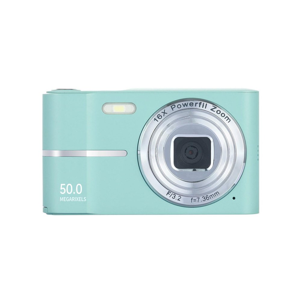 4k Digital Camera Green Travel Camera Compact Pocket Camera Vlog Camera Vintage Digital Camera Vlogging Camera for Photography with 32G Card,50 Mp, 16x Digital Zoom, 2.4in LCD Screen, No Shaking