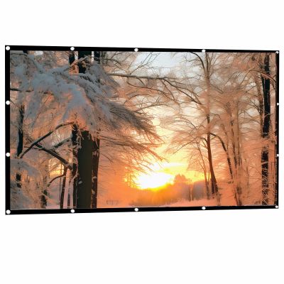 60 Inch Portable Projector Screen, 16:9 Foldable Anti Crease Indoor Outdoor Movie Projection Screen, for Home Theater, Office, School, Camping, Party(132x75CM/60in)