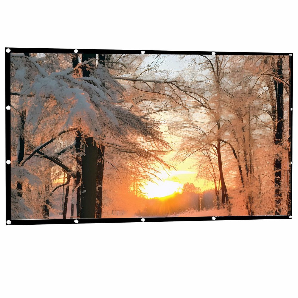 60 Inch Portable Projector Screen, 16:9 Foldable Anti Crease Indoor Outdoor Movie Projection Screen, for Home Theater, Office, School, Camping, Party(132x75CM/60in)