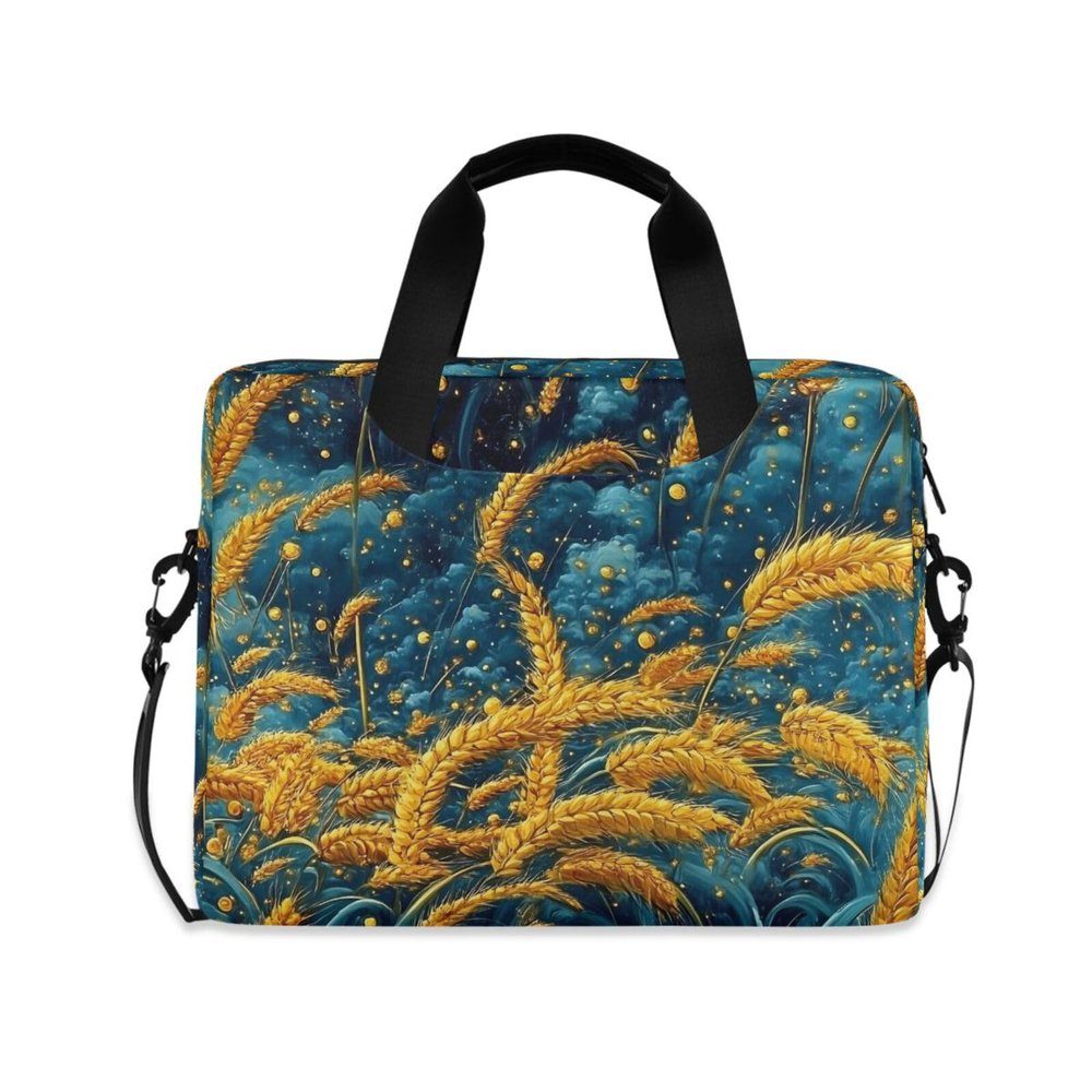 FOLIOSA Golden Field Laptop Shoulder Bag, Laptop Sleeve Case with Multi-Pockets Messenger Bag Briefcase Fits 13-16 in Laptop Tablet