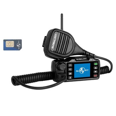 Single One Global PTT Push-to-Talk Over Cellular (PoC) Mobile Radios with Sim Cards for Car Vehicle - Nationwide Communication Unlimited Range Walkie Talkies with Handheld Microphone (One Unit)