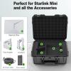 Starlink Mini Case, IP67 Waterproof Hard Case Precision Cut Foam For Starlink Mini, Kickstand, Pipe Adapter, Power Supply, Cables, Outdoor, Travel, Camping view 2
