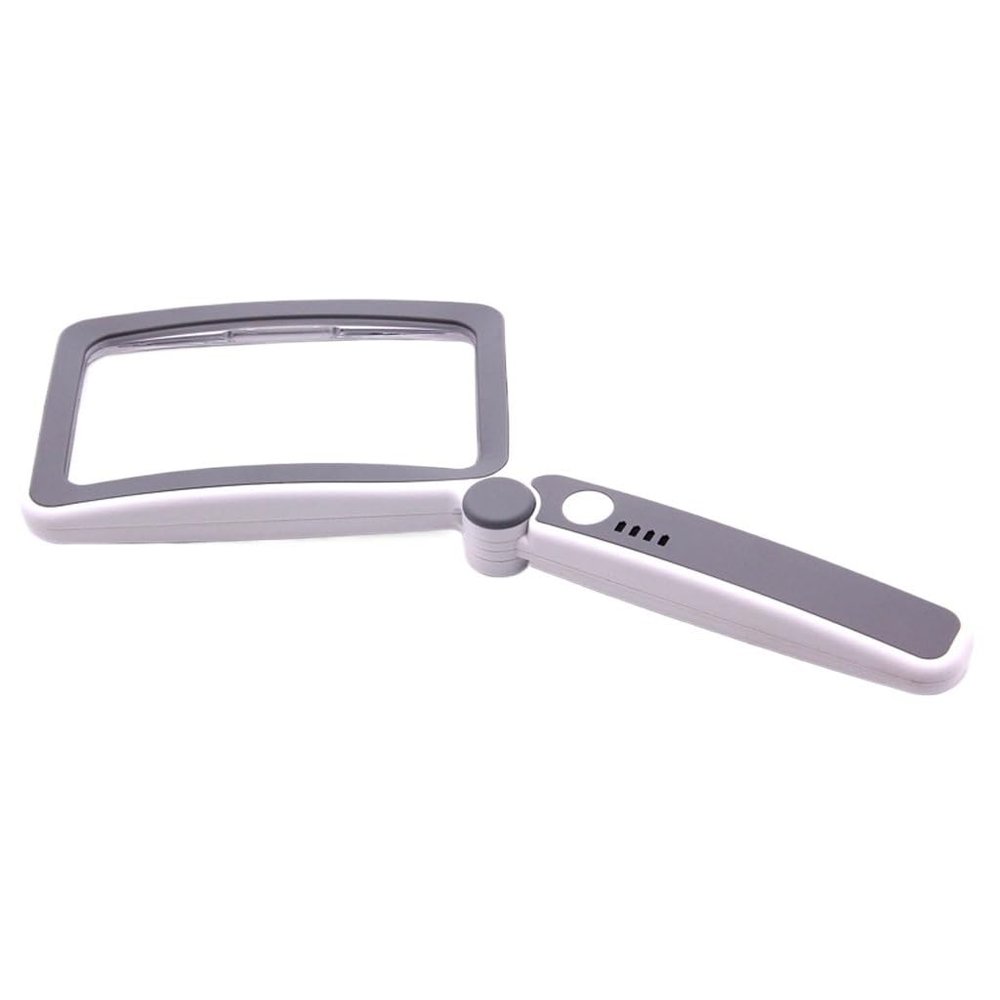JSEIAJB Handheld Charging Foldable Power Display LED Light Reading Newspaper Magnifying Glass(D)