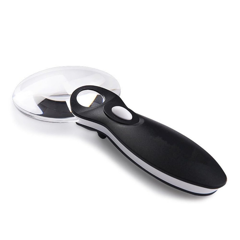 JSEIAJB Lightweight Frameless Handheld Illuminated Magnifying Glass(White-Patch Five-Pointed star4)