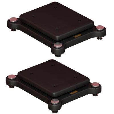 2 Floors Subwoofer Isolation Stand,Speaker Isolation Feet Platform,Riser Stabilizer Base,with Fixed Copper Nail, for Standard Speaker (Color : Black, Size : 38x43cm)