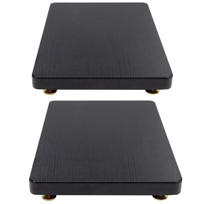 2 Pack Base Stand, SUBWOOFER Isolation Stand, Speaker Isolation Feet Platform, Riser Stabilizer Base, Avec Copper Nail Fix (Color : Black, Size : 40x40cm)
