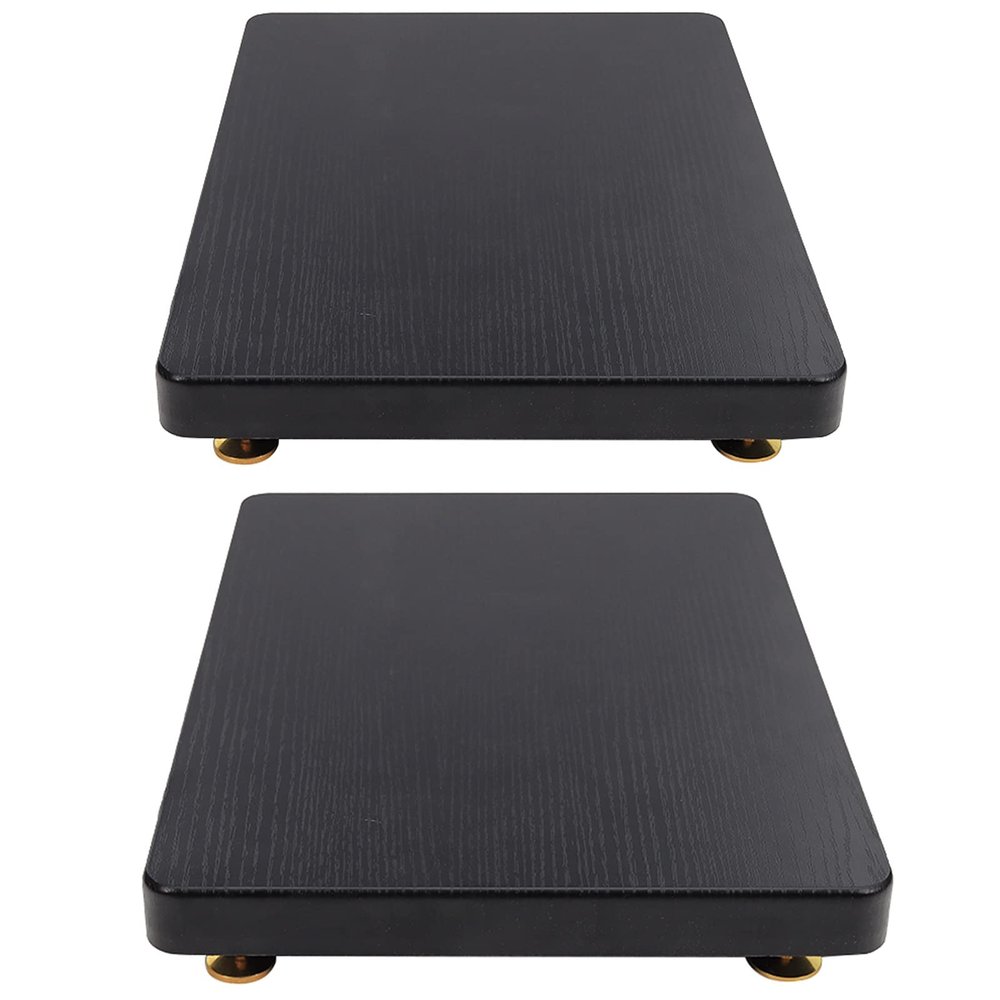 2 Pack Base Stand, SUBWOOFER Isolation Stand, Speaker Isolation Feet Platform, Riser Stabilizer Base, Avec Copper Nail Fix (Color : Black, Size : 35x35cm)