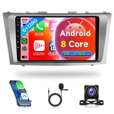 8Core 6G+128G Car Radio for Toyota Camry 2006-2011 Support Canbus Original JBL Navigation, Rimoody Android Car Stereo Wireless Carplay Android Auto 9'' Touchscreen WiFi DSP BT/FM/RDS Backup Camera