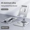 Universal All Aluminum Alloy Foldable Desk Phone Holder Mount Stand for Mobile Phone Holder Tablet Desktop Metal Holder(Sliver) view 3