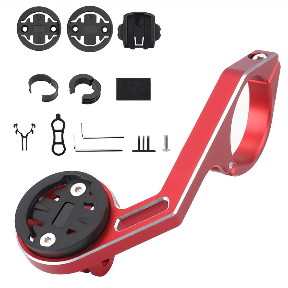 CZMYCBG Bike Aluminum Computer Out-Front Mount, Dash Handlebar Universal Computer Mount Compatible with Action Cameras, Bicycle Lights, and Cycling Computers(Red)