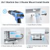 2 in 1 Router Mount for Starlink Gen 3, All in One Star Link V3 Mesh Router and Power Supply Mounting Kit, Space Saving, Cable Storage, ABS, Linkoostar Star Link Standard Router Mount Ideal for Home view 4