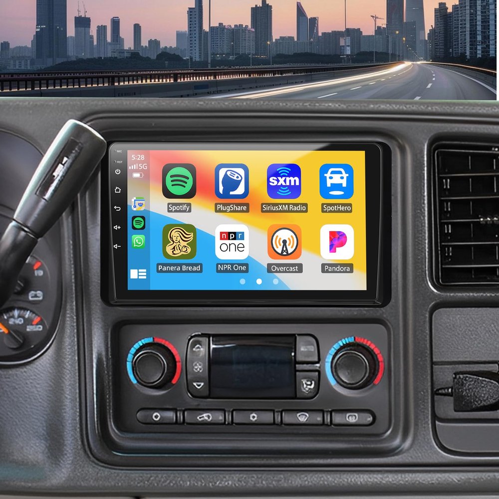 7" Car Radio for Chevrolet Chevy Silverado 1500/2500/3500 2003-2006, Tahoe 2003-2006, GMC Sierra 1500/2500/3500 2003-2006, Yukon 2004-2006, Stereo with Carplay Android Auto GPS WiFi FM/RDS SWC