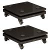 2PCS Floors Speaker Stands with Wheels, Speaker Isolation Feet Platform, Mobile Subwoofer Base, Riser Stabilizer for Standard Speaker view 1
