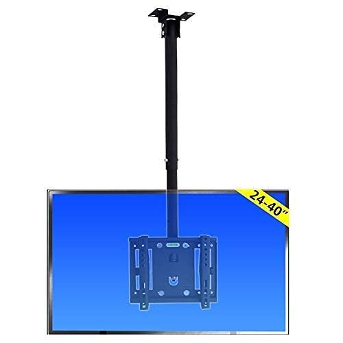 TV Mount,Sturdy TV Ceiling Mount Bracket, Tilts, Swivels and Height Adjustable, Fits Most 24'' -40'' LCD LED Plasma Monitor Screen Display up to 250x250