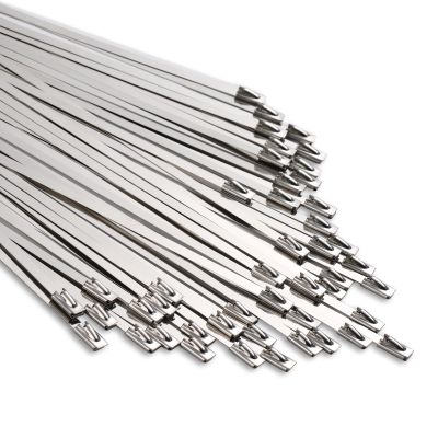 100pcs Metal Zip Ties Heavy Duty Outdoor Use, Chain Link Fence Parts Chicken Coop Accessories Stainless Steel Zip Ties Heavy Duty, Chain Link Fence Ties,Electrical Cable Ties Pipes, Exhaust Wrap