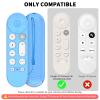[2 Pcs] Silicone Remote Case for Google TV Streamer 4K Voice Remote 2024,Shockproof Remote Cover for Google TV Streamer 4K Voice Remote, Remote Protective Cover with Lanyard (Glow Blue+Glow Green) view 2